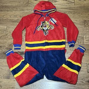 Hockey Sockey Florida Panthers NHL Jumpsuit Mens Medium Red 90s Vintage Hockey